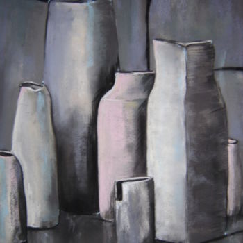 Peinture intitulée "pots en gris" par Mc Palcowski, Œuvre d'art originale, Autre