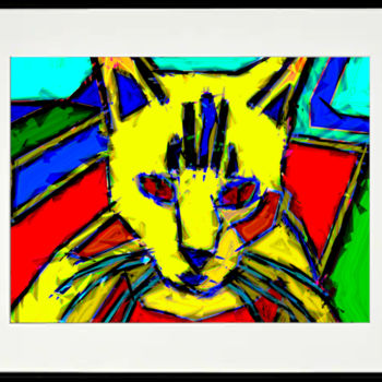 Digital Arts titled "Pablo Picasso's Cat…" by Marco Brugts, Original Artwork, Digital Painting