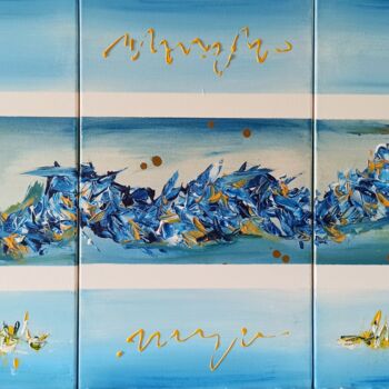 Картина под названием "Sueño azul" - María Del Carmen Pérez, Подлинное произведение искусства, Акрил Установлен на Деревянна…