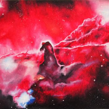 Pintura intitulada "Nebulosa Cabeza de…" por María Del Carmen Pérez, Obras de arte originais, Óleo Montado em Armação em mad…