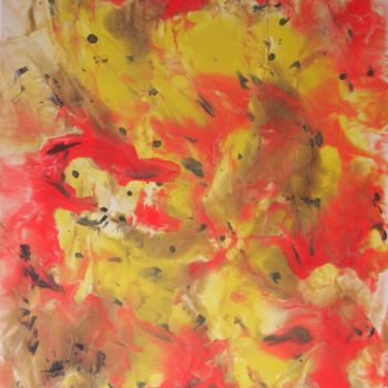 Pintura intitulada "Fuego 1" por María Del Carmen Pérez, Obras de arte originais, Acrílico Montado em Armação em madeira