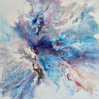 Peinture intitulée "COLOR EN LA NIEVE" par María Del Carmen Pérez, Œuvre d'art originale, Acrylique Monté sur Châssis en bois