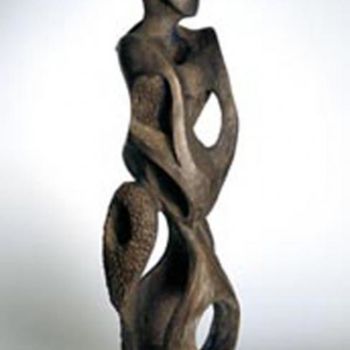Sculpture titled "Gardien sage" by Marie-Christine Veeran, Original Artwork, Wood