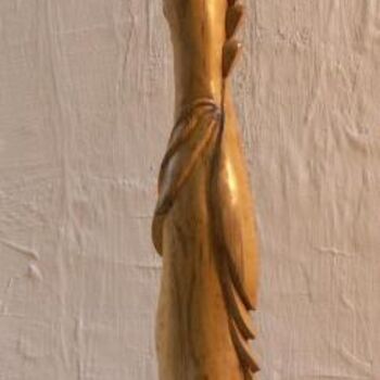 Sculpture titled "Gardienne" by Marie-Christine Veeran, Original Artwork, Wood