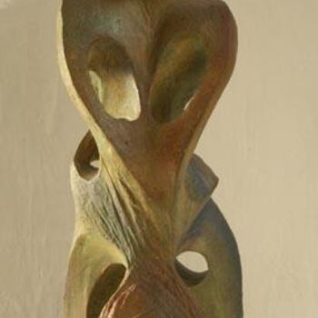 Scultura intitolato "Gardien Vert" da Marie-Christine Veeran, Opera d'arte originale, Ceramica
