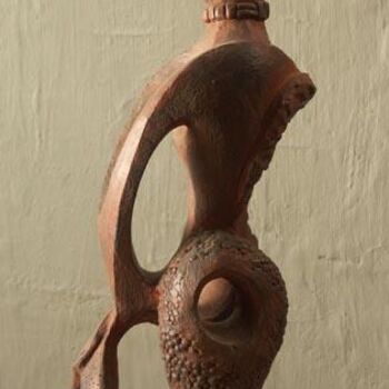 Sculpture titled "Gardienne" by Marie-Christine Veeran, Original Artwork, Ceramics