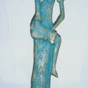 Sculpture titled "Confiance, ma fille!" by Marie-Christine Veeran, Original Artwork, Ceramics