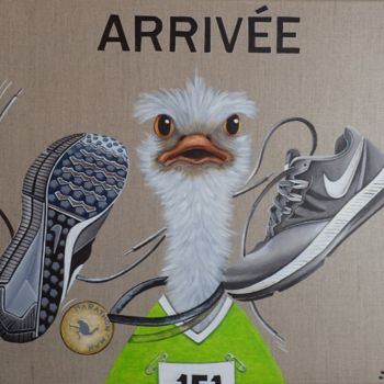 Painting titled "Marathon' Man" by M'Do, Original Artwork, Acrylic