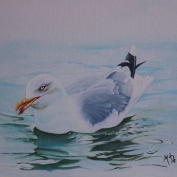Peinture intitulée "au fil de l'eau II" par M'Do, Œuvre d'art originale, Acrylique
