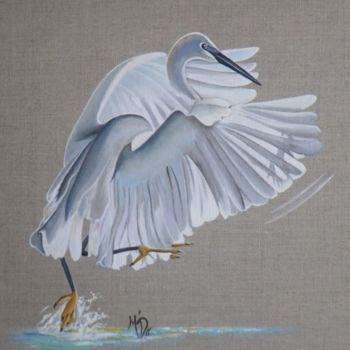 Painting titled "Aigrette" by M'Do, Original Artwork, Acrylic
