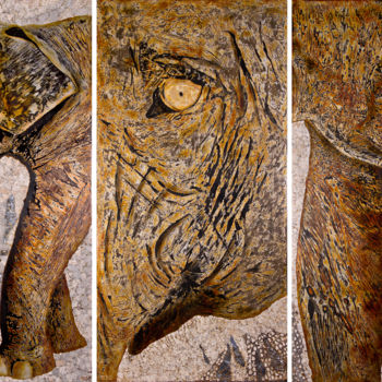Pittura intitolato "elephant.jpg" da Marie-Dominique Boneu Hyman (MDO), Opera d'arte originale, Altro