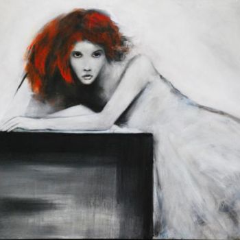Картина под названием "Femme accoudé, rega…" - Mathieu Drié, Подлинное произведение искусства