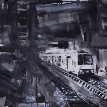 Pintura intitulada "Station terminus 1" por Mathieu Drié, Obras de arte originais