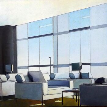 Painting titled "AIRPORT" by Mea N. Ambrozo, Original Artwork, Acrylic