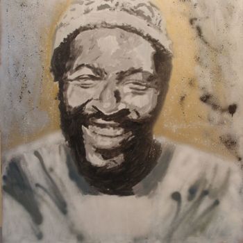 Malerei mit dem Titel "Tableau Marvin Gaye…" von Mediki, Original-Kunstwerk, Acryl