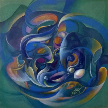 Картина под названием "Творческая мастерск…" - Ника Тартаковская, Подлинное произведение искусства, Акрил