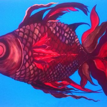 Peinture intitulée "Рыба Графаман" par Vera Medianik, Œuvre d'art originale, Acrylique