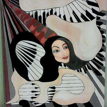 Картина под названием "Концерт ре-минор дл…" - Вера Медяник, Подлинное произведение искусства, Акрил