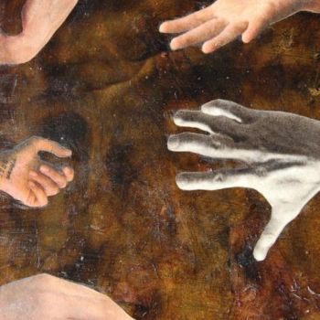 Peinture intitulée "4 les mains" par Marie-Emmanuelle Franquelin, Œuvre d'art originale