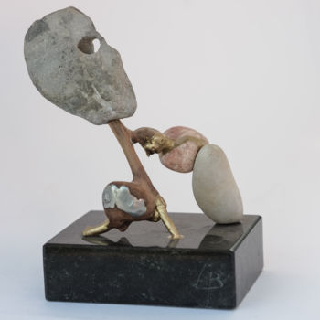 Sculptuur getiteld "LE VOLEUR" door Lb, Origineel Kunstwerk, Steen