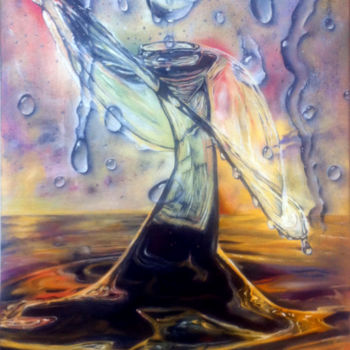 Painting titled "Drops can dance" by Mego, Original Artwork, Oil