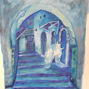 Peinture intitulée "Bleu Casbah" par Mehdi Abtroun, Œuvre d'art originale, Acrylique