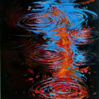 Картина под названием "After Rain" - Mehdi Fahraji, Подлинное произведение искусства, Акрил Установлен на Деревянная рама дл…
