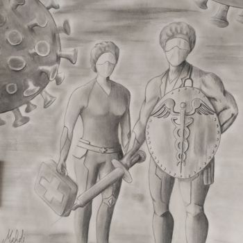 Desenho intitulada "War in the World" por Mehdi Niro, Obras de arte originais, Lápis