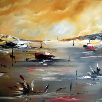 Pittura intitolato "La lagune" da Mehenni M, Opera d'arte originale