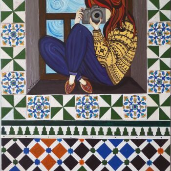 Painting titled "From El Djazair to…" by Mejda Ben, Original Artwork, Acrylic