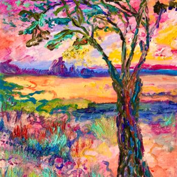 Peinture intitulée "Sunset" par Svetlana Mekhnina, Œuvre d'art originale, Huile