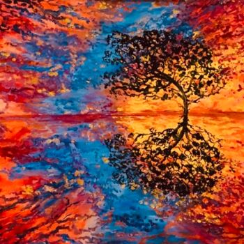 Pintura titulada "Sunset Reflection" por Svetlana Mekhnina, Obra de arte original, Oleo