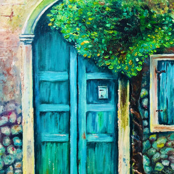 Painting titled "Old Door" by Svetlana Mekhnina, Original Artwork, Oil