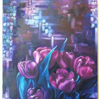 Картина под названием "Blue" - Manuela Curiale, Подлинное произведение искусства, Масло