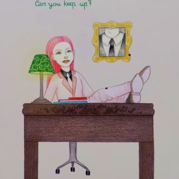Dessin intitulée "Keepup" par Mela, Œuvre d'art originale, Crayon