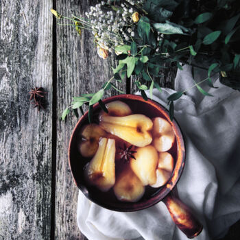 Photographie intitulée "Les poires au sirop…" par Melancholya, Œuvre d'art originale, Photographie numérique
