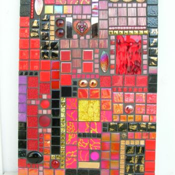 Artisanat intitulée "Tableau "Rouge coeu…" par Melandyne, Œuvre d'art originale