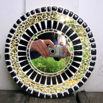 Sculpture titled "miroir mosaique ron…" by Melandyne, Original Artwork, Mosaic