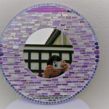 Escultura titulada "miroir rond mosaiqu…" por Melandyne, Obra de arte original, Mosaico