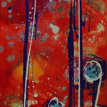 Ζωγραφική με τίτλο "COLORS CITY" από Mélanie Bachmann, Αυθεντικά έργα τέχνης, Ακρυλικό Τοποθετήθηκε στο Ξύλινο φορείο σκελετό