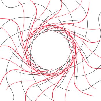 Artes digitais intitulada "Red spiral basic" por Melanie Belle, Obras de arte originais, Trabalho Digital 2D