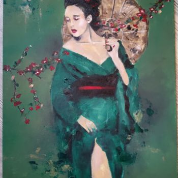 Pintura intitulada "Asian" por Melanie Kempkes, Obras de arte originais, Óleo