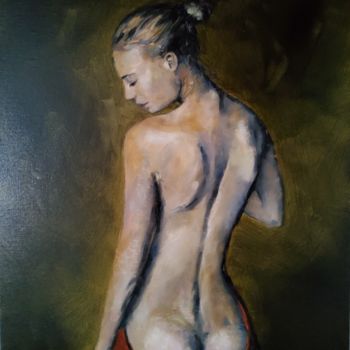 Painting titled "Akt" by Melanie Kempkes, Original Artwork, Oil