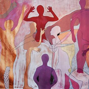 Schilderij getiteld "Fresque - en situat…" door Melanie Maquinay, Origineel Kunstwerk, Acryl