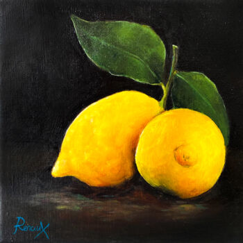 Pittura intitolato "Lemons II" da Melanie Renaux, Opera d'arte originale, Olio