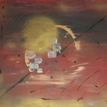 Peinture intitulée "Soleil couchant" par Melanie Roch, Œuvre d'art originale, Acrylique