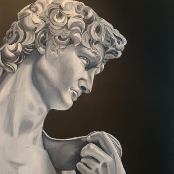 Pintura titulada "David de Michel Ange" por Mélanie Flamin, Obra de arte original, Oleo Montado en Bastidor de camilla de ma…
