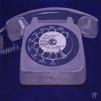 Painting titled "téléphone" by Melanie Johnson, Original Artwork, Acrylic