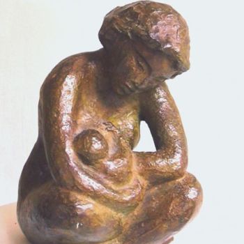Sculpture titled "FEMME ENFANT" by Melanie Quentin, Original Artwork, Metals