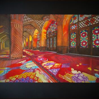 Painting titled "Pink Mosque" by Melart, Original Artwork, Non Manipulated Photography